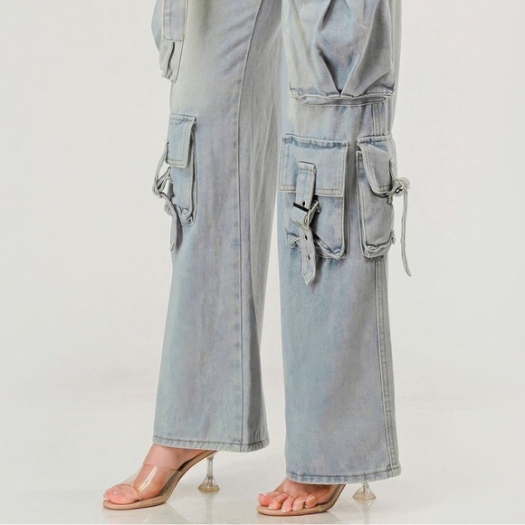 Belted Denim Cargo Jean - Picture 2 of 3